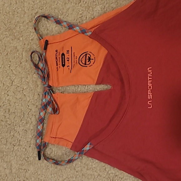 LA SPORTIVA Tank. 100% Organic Cotton. Size Small. Orange Pink - Picture 2 of 6